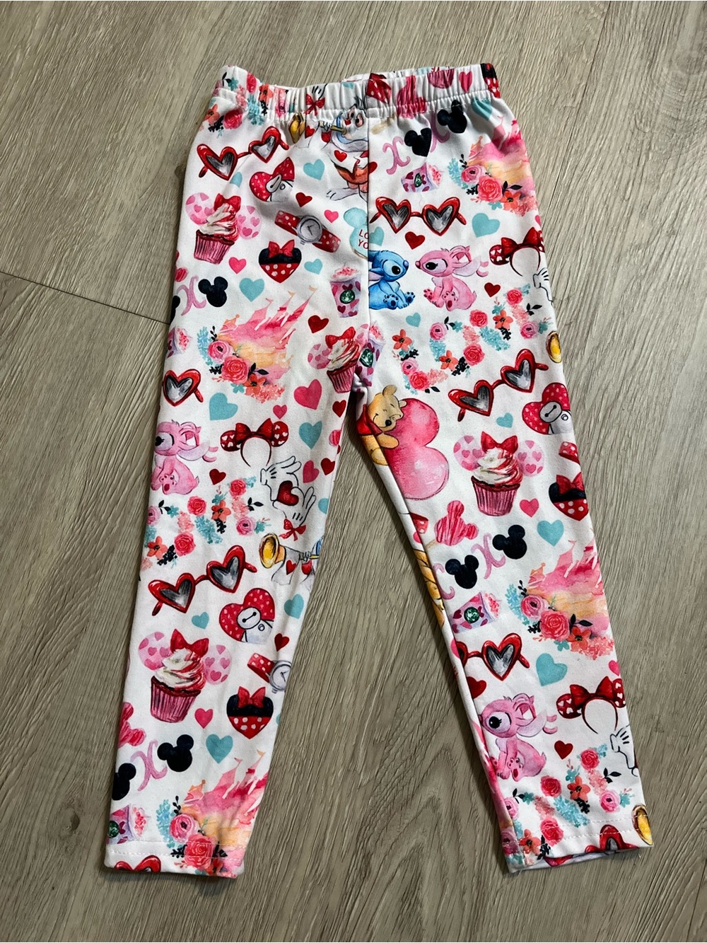 Unique Disney Characters & Icons White Heart Stretch Leggings